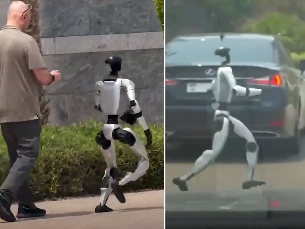 Robot running in Dubai streets