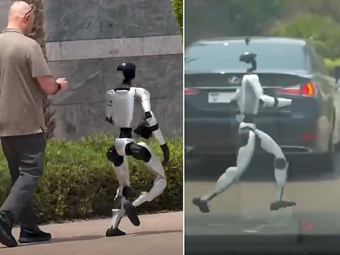Humanoid robot runs across the street in Dubai: Watch video
