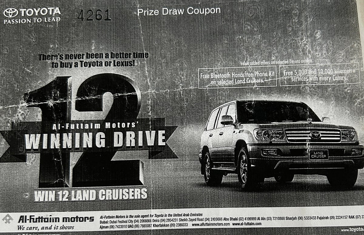 Winning Toyota Land Cruiser from Al Futtaim Motors in Sharjah