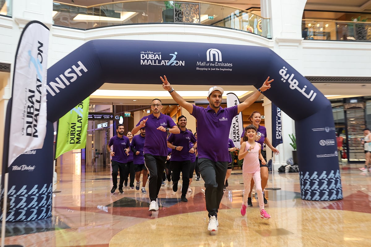 Dubai’s Mallathon is a free, month-long community fitness event transforming nine of the city’s busiest malls into indoor running and walking tracks. 
