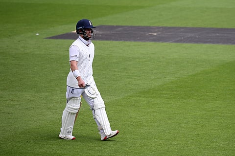 England's Ben Duckett walks back to the pavilion after losing his wicket on day two of the fifth Test cricket match between England and India at The Oval in London on August 1, 2025.