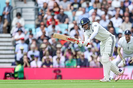 Shubman Gill bats during the fifth Test against England