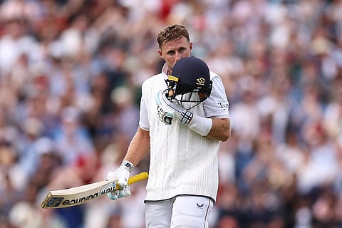 England's Joe Root celebrates reaching his century on day four of the fifth and final Test against India at The Oval in London earlier this month.