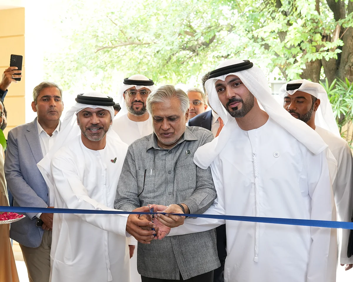 Ishaq Dar, Deputy Prime Minister and Foreign Minister of Pakistan inaugurates AD Ports Group office in Islamabad.