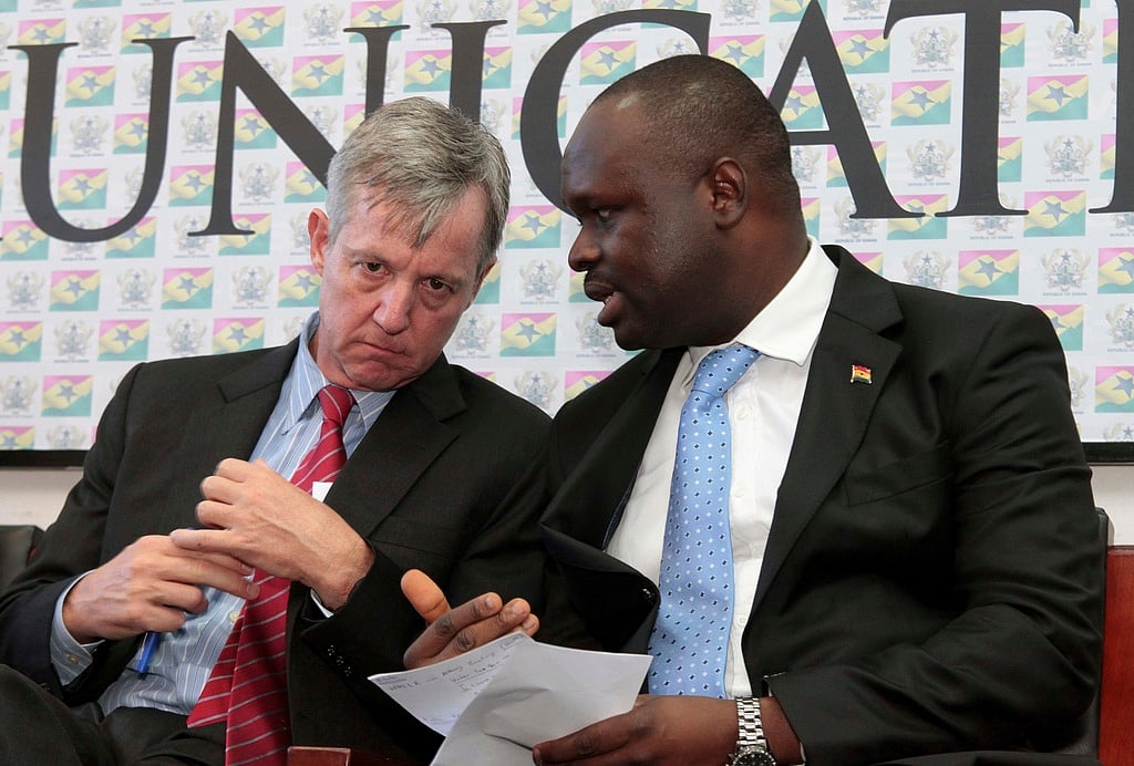 Edward Omane Boamah (right), Ghana's defense minister, was killed in a helicopter crash along with several other top officials.
