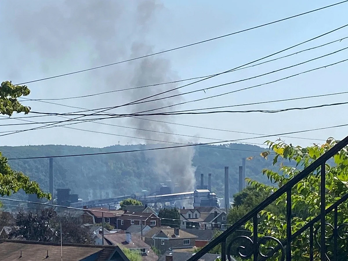 This image provided by Amy Sowers shows smoke from the U.S. Steel Clairton Coke Works.