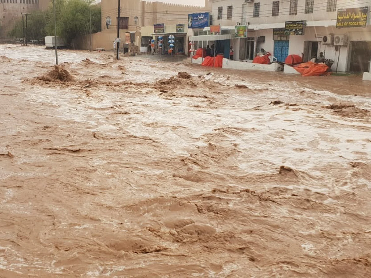 Authorities have urged residents to stay away from low-lying areas in Oman as heavy rains lashed the country.