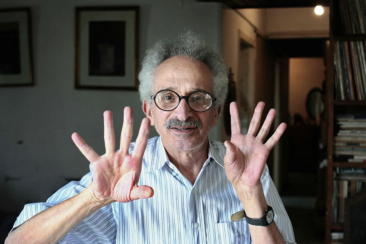 Egyptian novelist Sonallah Ibrahim gives an interview at his home in Cairo on May 29, 2011.  