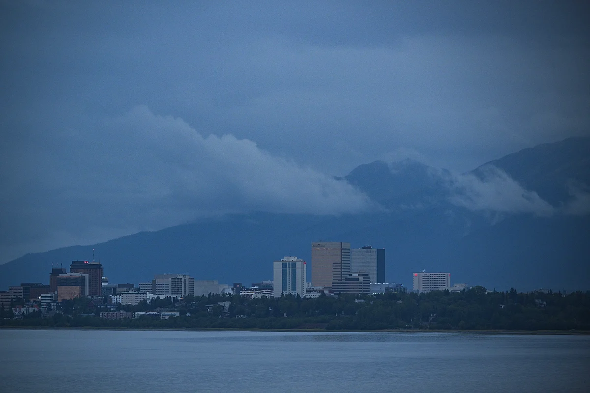 A view of downtown Anchorage, Alaska on August 13, 2025, ahead of the August 15 scheduled meeting between US President Donald Trump and Russian President Vladimir Putin.