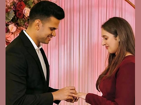 Arjun Tendulkar, son of legendary cricketer Sachin Tendulkar, getting engaged to Mumbai-based entrepreneur Saaniya Chandhok on Wednesday.