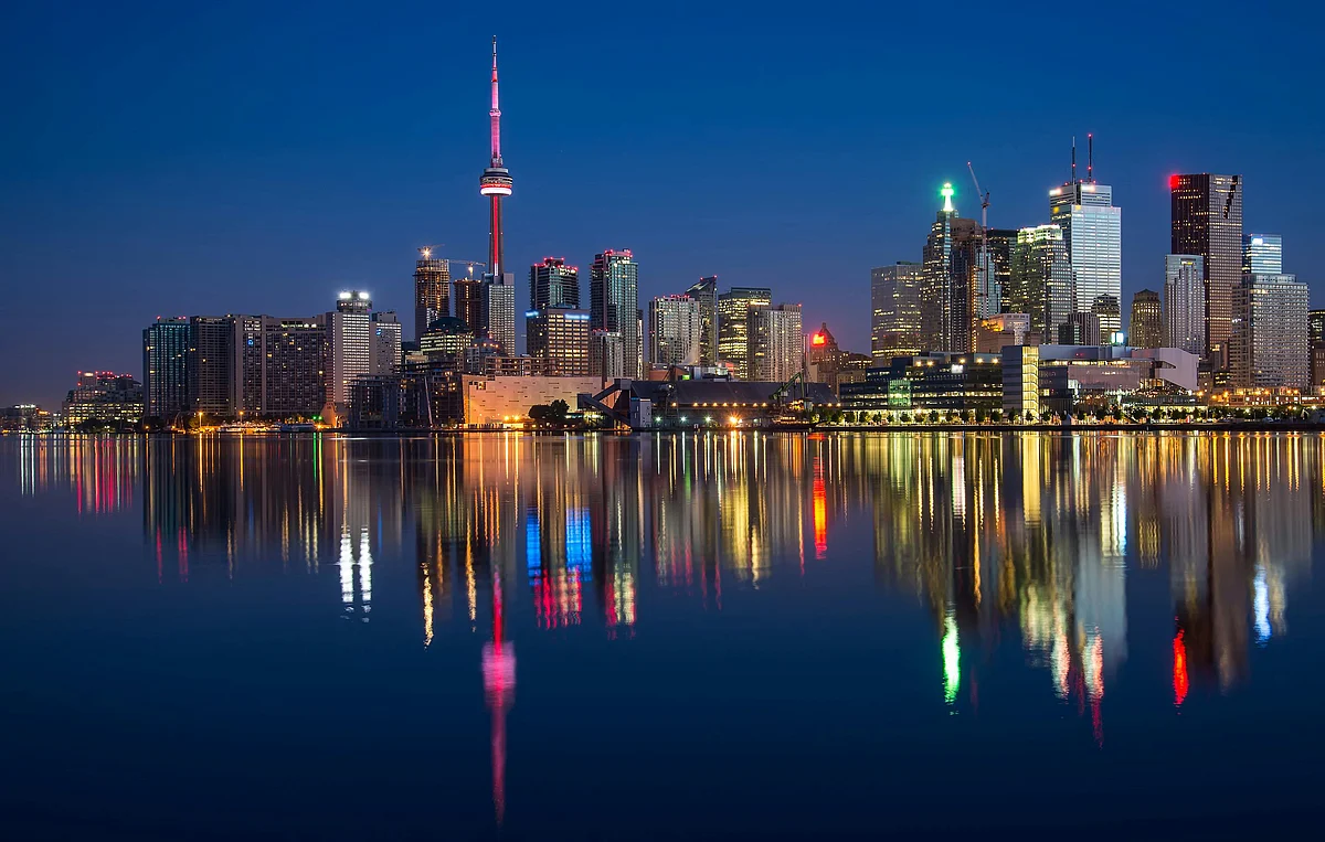 A night view of Toronto skyline.