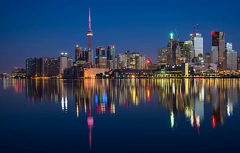 A night view of Toronto skyline.