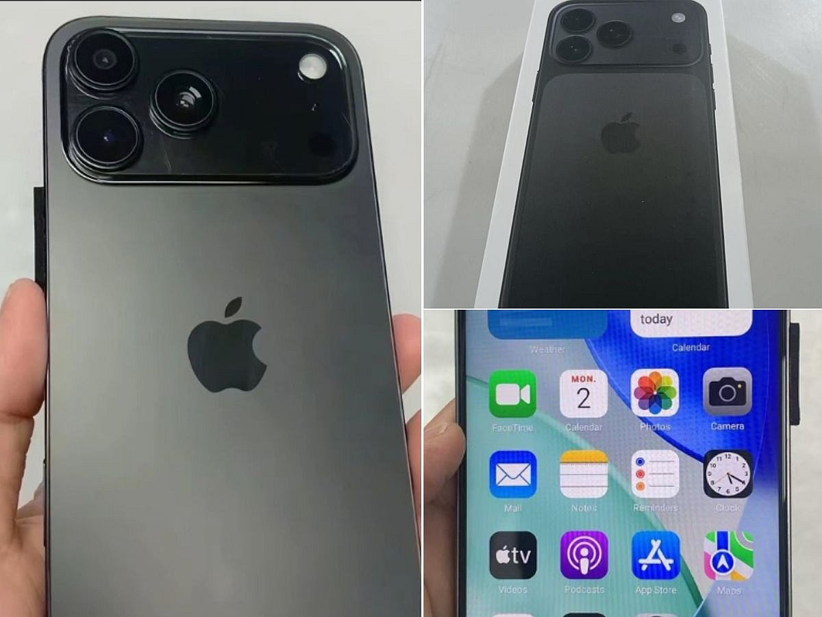Photos of allegedly knock-off iPhone 17s released ahead of the smartphone's launch by Apple in September.