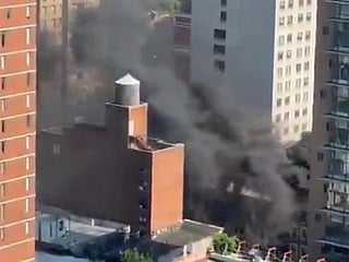 Explosion rocks New York apartment block, fire erupts