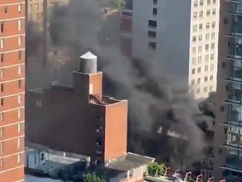 Explosion rocks New York apartment block, fire erupts