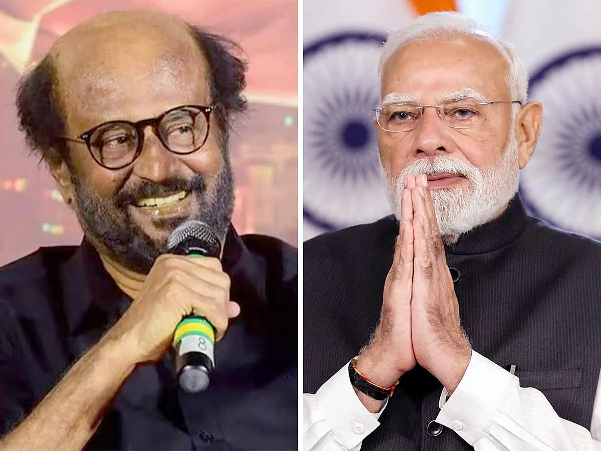 Rajinikanth and Narendra Modi.