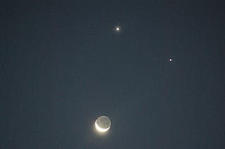 Rare celestial triangle over Arab world as crescent moon, Venus, Jupiter come together