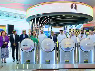 Dubai Duty Free officials at the Finest Surprise draw for luxury vehicles