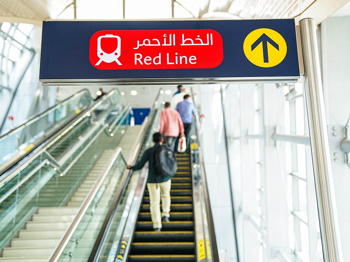 Dubai Metro signage and directional boards 
