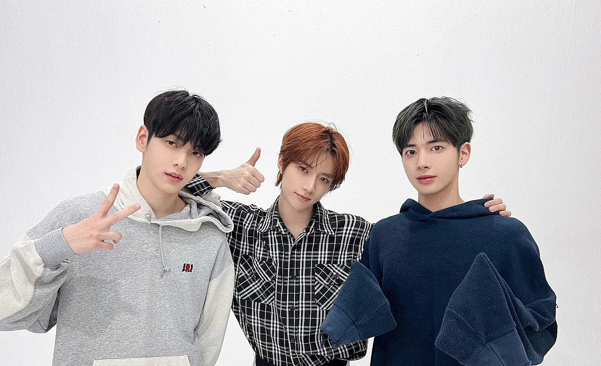 TXT's Soobin, Beomgyu and Taehyun. 