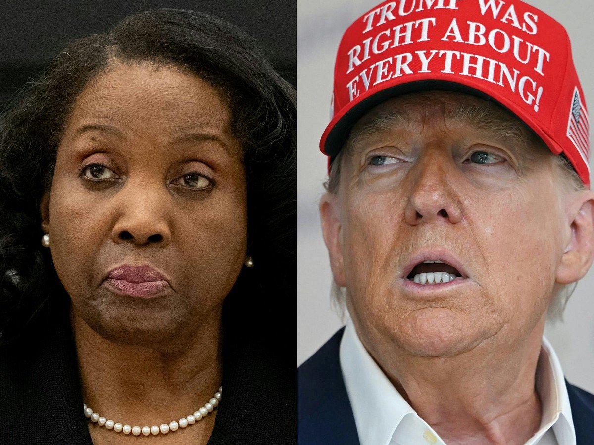 This combination of pictures created on August 22, 2025 shows L-R, Lisa Cook, in Washington, DC, on June 25, 2025 and US President Donald Trump speaks on August 22, 2025, in Washington, DC.