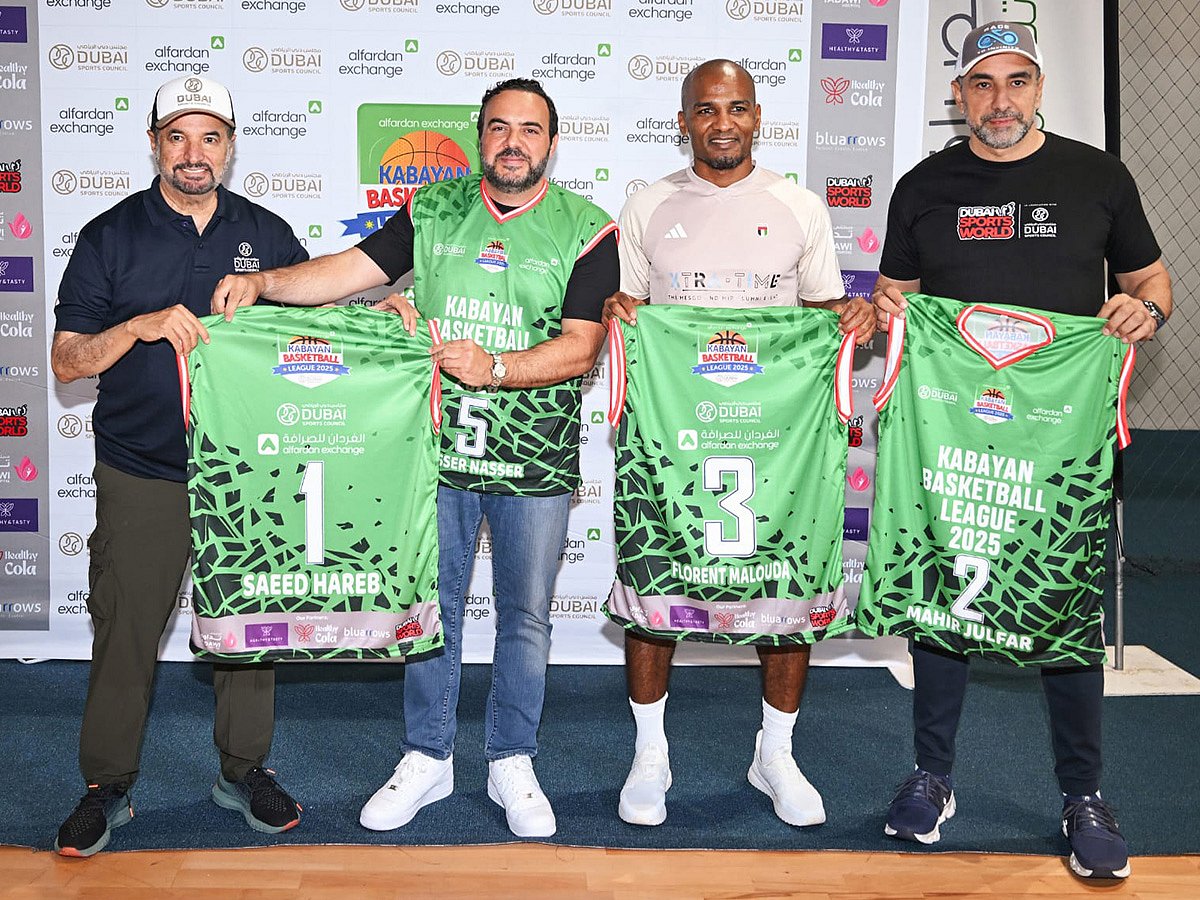 From Left: Mr Saeed Hareb, Secretary General Dubai Sports Council; Mr Nasser Nasser, Chief Marketing Officer Al Fardan Exchange; Mr Florent Malouda, French National Football Player; Mr Mahir Julfar, Executive Vice President Dubai World Trade Centre.