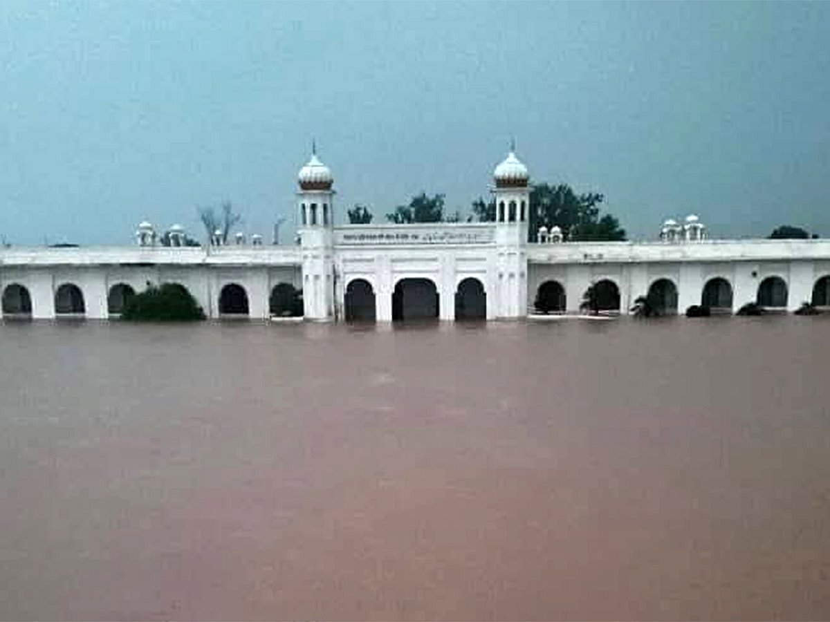 Gurdwara Darbar Sahib Kartarpur in Narowal district is now under floodwaters 