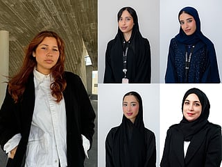 From left: Sara bin Safwan, Fatima Ahmed Al Maazmi, Wadeema Suliman Alhammadi, Mariam Mahmoud Alzadjali, and Laila Ahmed Al Rais.