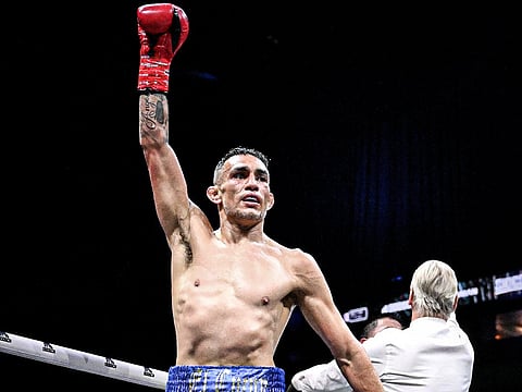 Toney Ferguson gets the TKO win in his boxing debut.