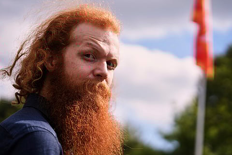 A participant wears a crown at Roodharigendag (Redhead Day) in Tilburg, Netherlands, where thousands of natural redheads from over 80 countries gathered to celebrate the world’s largest festival of red hair.