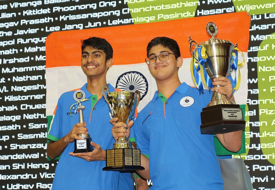 Madhav (right) clinched the championship in the penultimate round, finishing with an impressive 21 wins from 24 rounds.