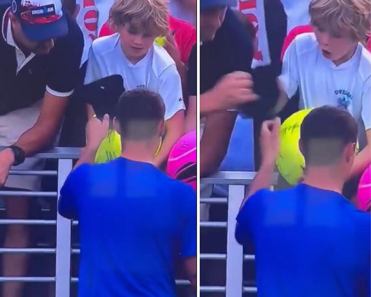 A Polish CEO caused outrage at the US Open after snatching a young fan’s hat from tennis star Kamil Majchrzak. 
