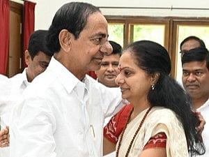 KCR with Kavitha in a file picture.