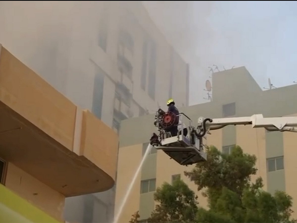 The flames were brought under control before they could spread to nearby buildings.