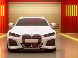 The car won by Shameem Moolathil Hamza Moolathil on display at the Big Ticket studio in Abu Dhabi on Wednesday night. 