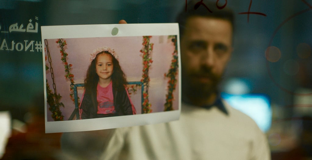 Actress Motaz Malhees in a scene from" The Voice of Hind Rajab." 