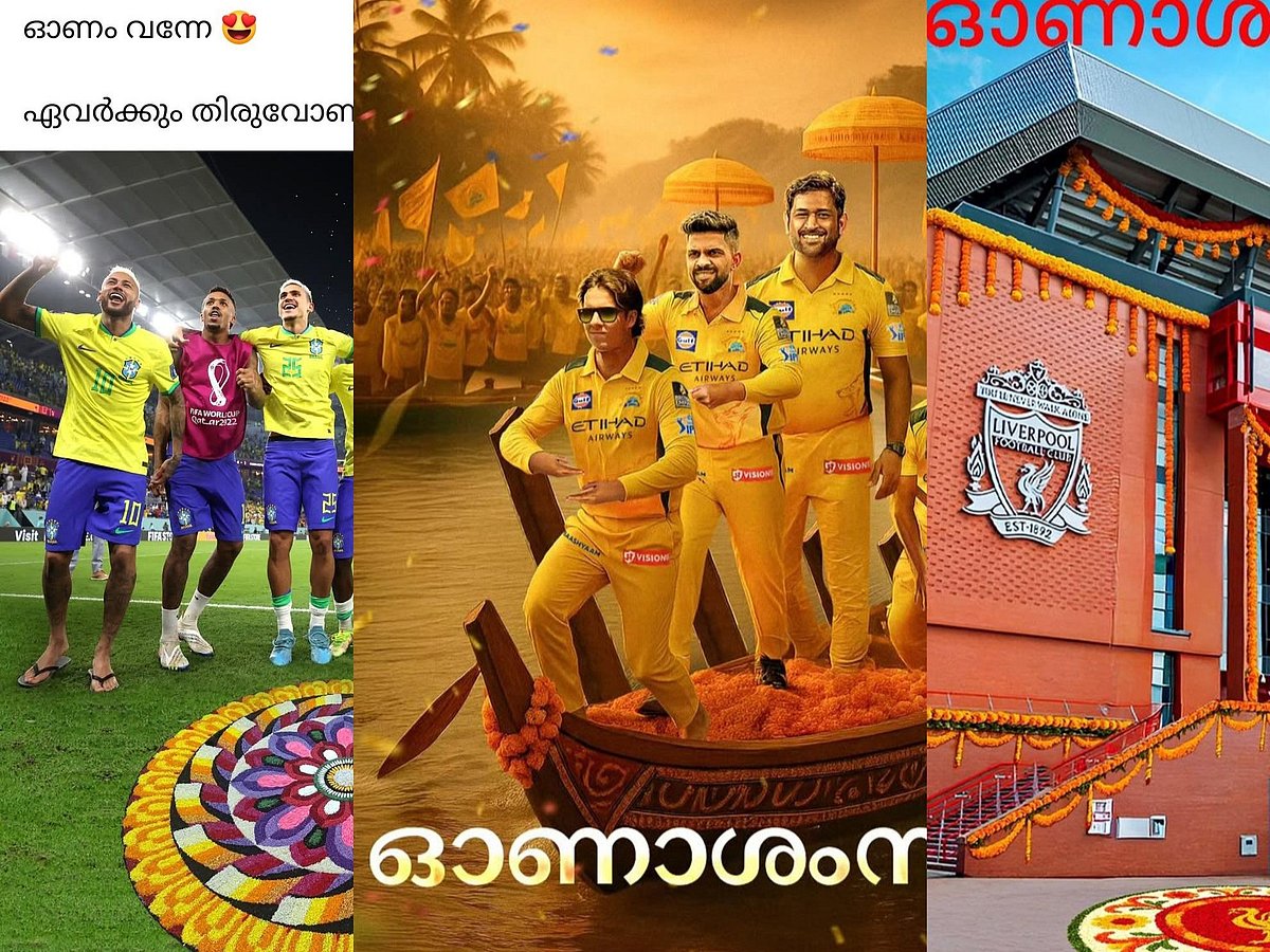 From Neymar to Dhoni and Liverpool’s Anfield, global sporting giants lit up Onam with festive wishes for Malayalis worldwide.