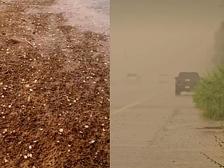 Hail, heavy rain hits UAE