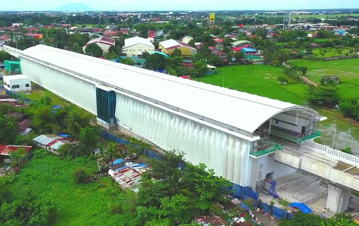 An under-construction station of the North-South Commuter Railway Project (NSCR). The trains, running at up to 130 km/h, will serve three highly populated regions covering a distance of 147 km: Central Luzon, Metro Manila, and Calabarzon.