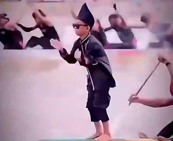 Rayyan Arkan Dikha, the pint-sized star whose riverbank shimmy went viral and drew a flood of spectators. 