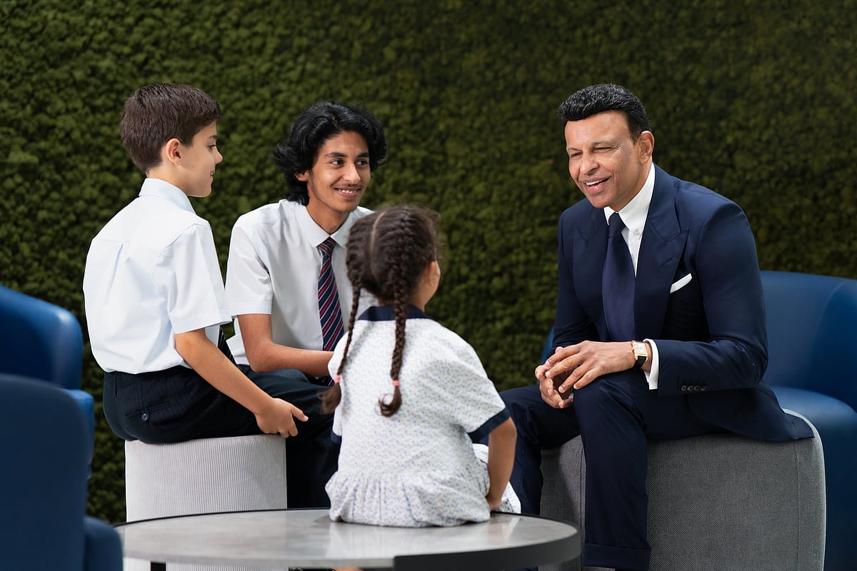 Sunny Varkey (right) says the prize will reimagine learning in a world of constant change.