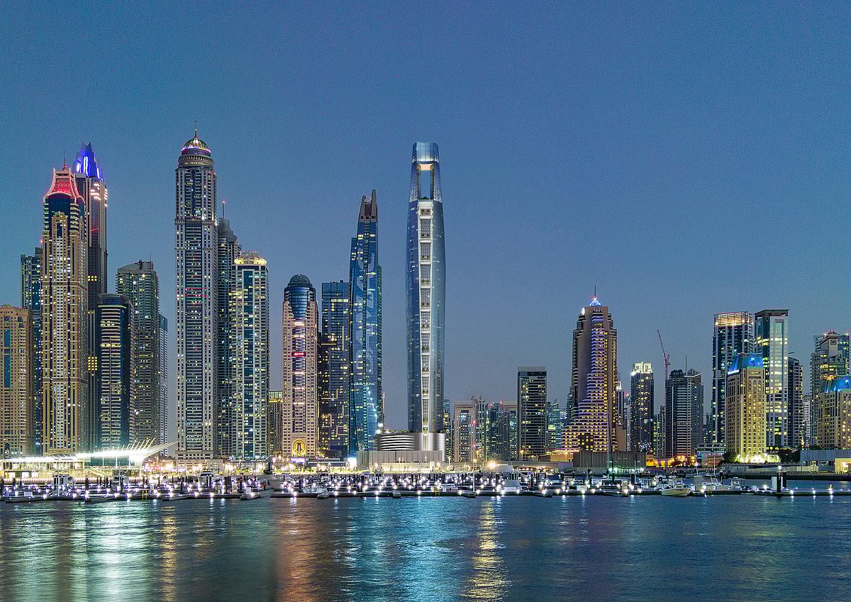 Ciel Dubai Marina (centre): The tower, designed by  Norr, will rise 82 floors to 377 metres, making it the world’s tallest hotel. 