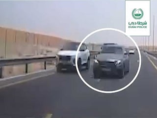 Police said that improper overtaking carries a fine of Dh600 and 6 black points.