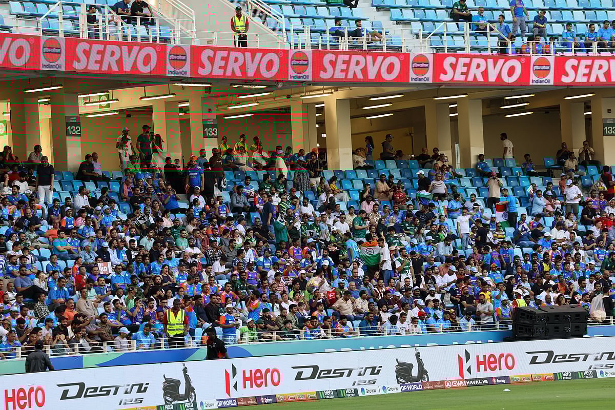 Fans arrive for big India vs Pakistan clash in the DP World Asia Cup match at Dubai International cricket stadium on Sunday.
