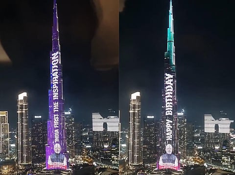 Dubai's Burj Khalifa illuminates to celebrate Indian PM Modi's 75th birthday