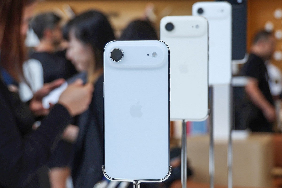 iphone Air at display in Tokyo during its launch last year, 2025 