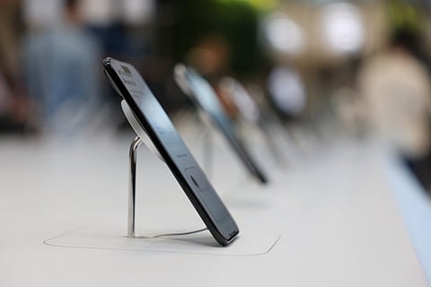 New Apple iPhone 17 models, including the iPhone Air, are displayed at the Apple Store in New York on September 19, 2025.