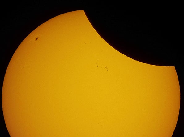 A view of a partial solar eclipse over St. Petersburg, Russia, on March 29, 2025.
