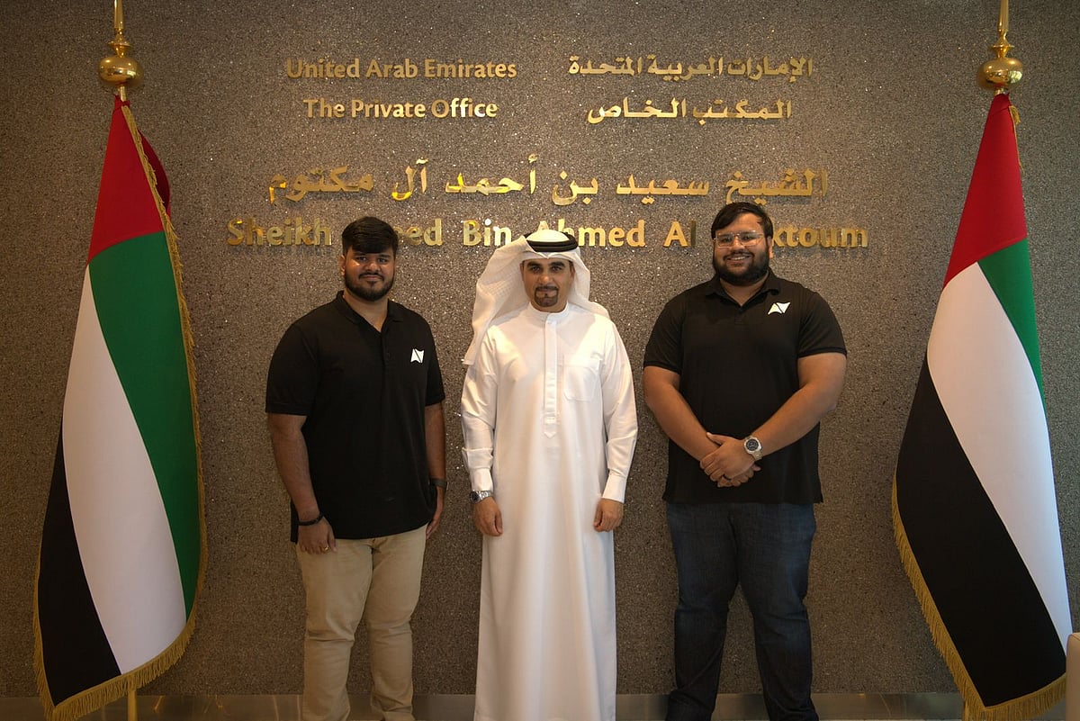 From left to right: Vaibhav Kaushik, Co-founder & CEO of Nawgati; Hisham Al Gurg, CEO of Seed Group and The Private Office of Sheikh Saeed bin Ahmed Al Maktoum; Aryan Sisodia, Co – Founder & CTO of Nawgati