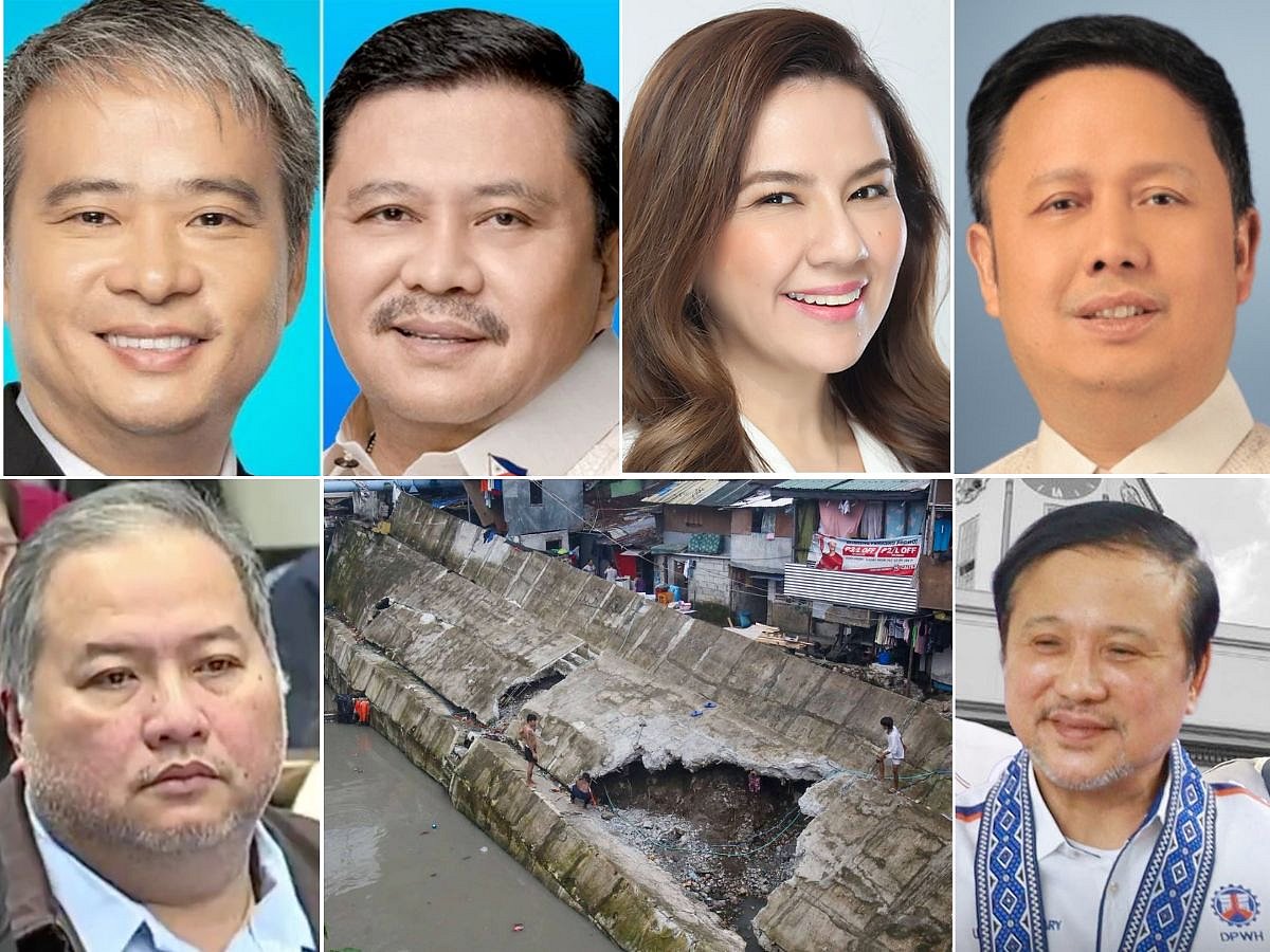 Freeze orders had been made for  the assets of key officials linked to flood-controversial control projects (clockwise, from top left): Senator Joel Villanueva and Senator Jinggoy Estrada, former Rep. Mitch Cajayon-Uy, Rep. Zaldy Co, retired DPWH undersecretary Roberto Bernardo and sacked DPWH district engineer Henry Alcantara, it was announced on Tuesday (September 23, 2025).